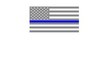 THIN BLUE LINE AMERICAN FLAG LAW ENFORCEMENT/POLICE Window Decal Silver/ Blue