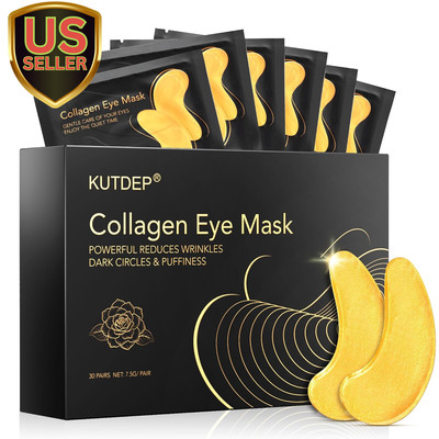 Under Eye Patches, 10 Pairs Gold Collagen Eye Gels Mask, Reduce Dark Circles,...