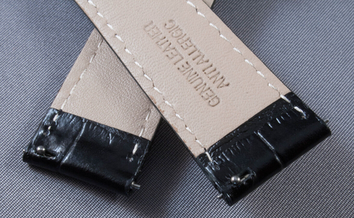 SALE! 22mm Black ANTI ALLERGIC Genuine Leather interchangeable Watch Strap Band - Picture 2 of 5