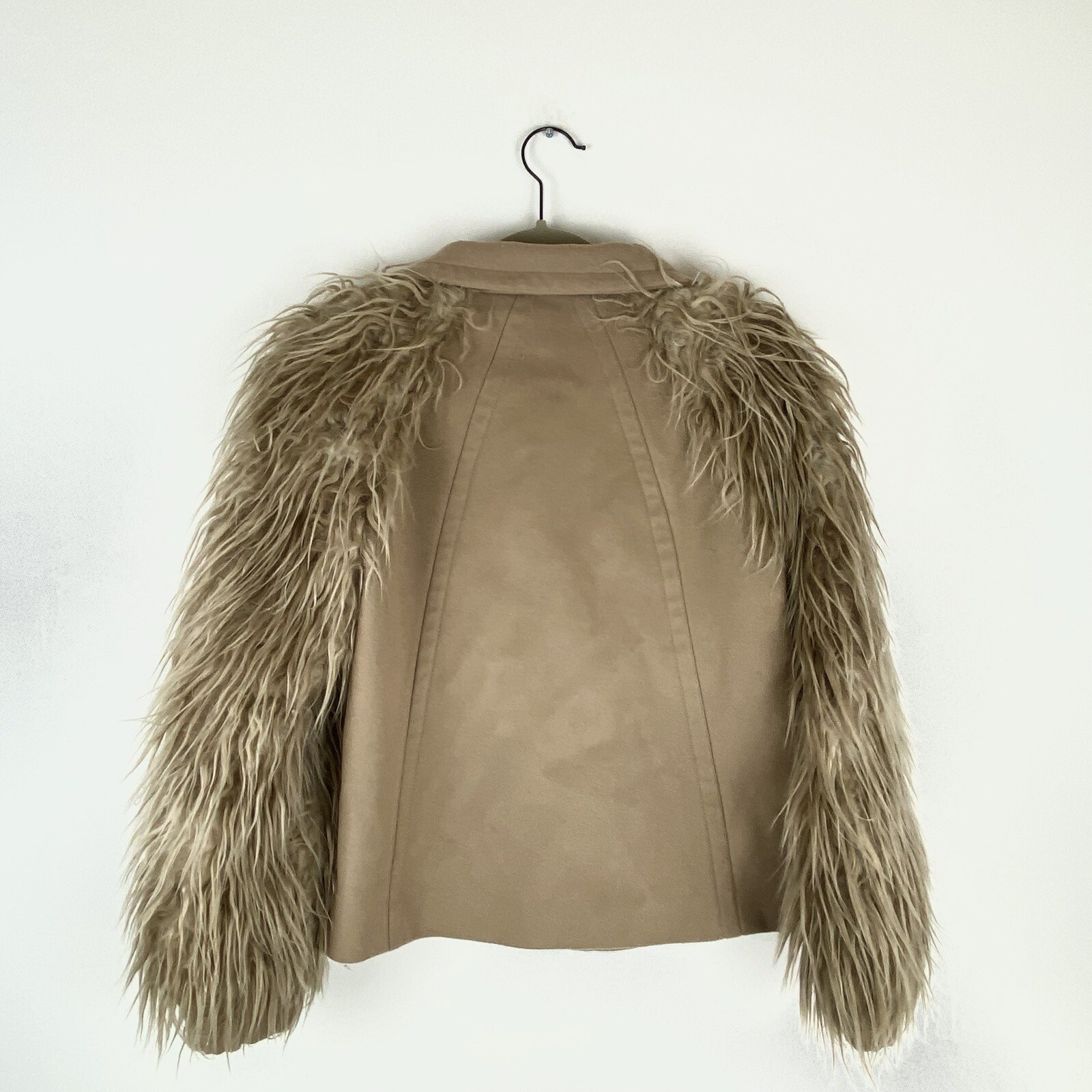 Zara Basic Womens Medium Wool Coat Jacket Faux Fu… - image 3