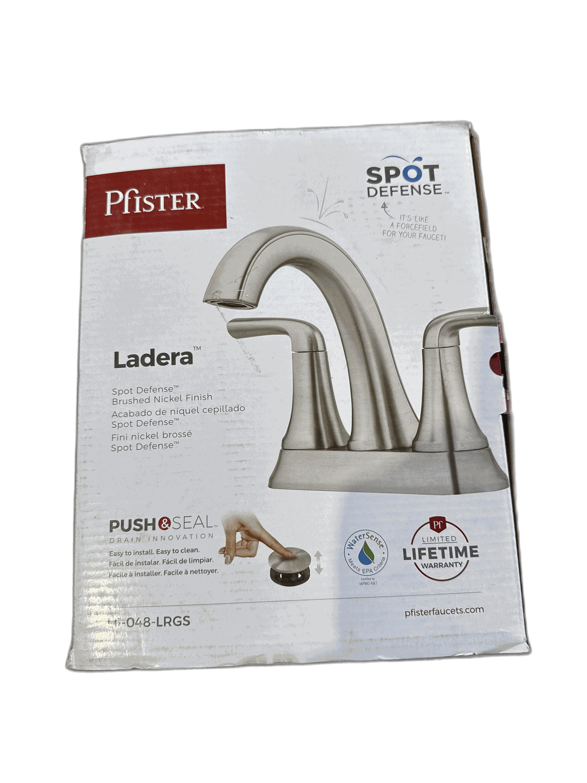 Pfister Ladera 4 in. Centerset Double Handle Bathroom Faucet in Brushed Nickel
