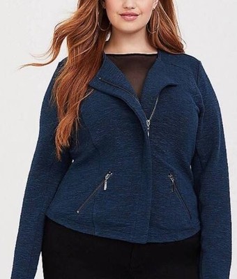 plus size knit moto jacket
