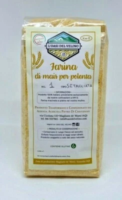 L'OASI DEL VELINO FARINA PER POLENTA SETACCIATA MACINATA A PIETRA - DA COLTIVAZIONI PROPRIE - 1 KG