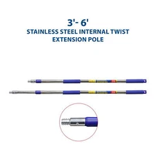 Premier Paint Roller 3-6ft Soft Foam Stainless Steel Extension Pole,NEW