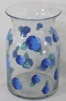Beautiful Blue Hydrangea Hand Painted Glass Vase Beautiful Blue Hydrangea Hand Painted Glass Vase