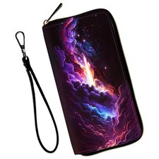 Mxfdegf Wristlet Wallet for Women Teen 8.2" 4.5" 0.8", Cosmic Starry Sky -807