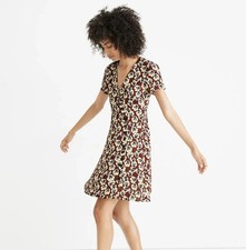 Madewell Dress Viola Floral Button-Wrap Size 2 Item AB377 Short Sleeve