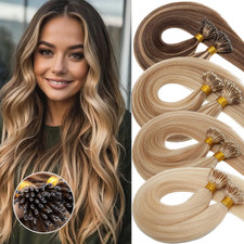 Balayage Nano Ring Human Hair Extensions Loop Micro Beads Link 150G Thick Ombre