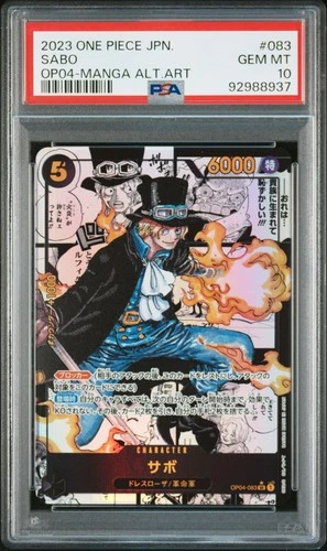 MANGA ALT ART SABO One Piece 2023 OP04 Kingdoms/Intrigue Japanese #083 PSA 10