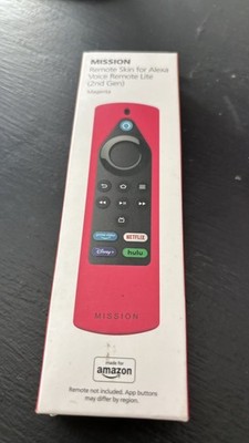  Made for Amazon'' Mission Cables Case for Alexa Voice Remote 2018 Version Red