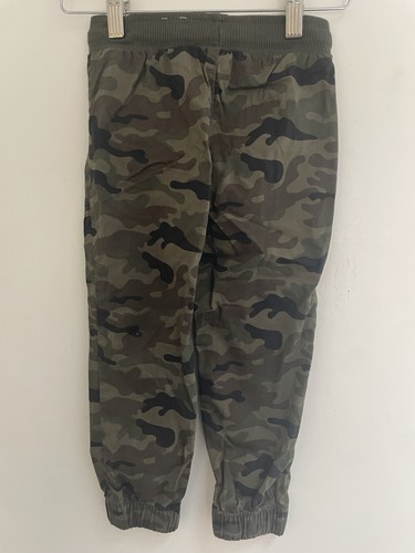 Jumping Beans Kids Boys Camo 100% Cotton Adjustable Waist Jogger Pants Green 4 - Picture 3 of 4