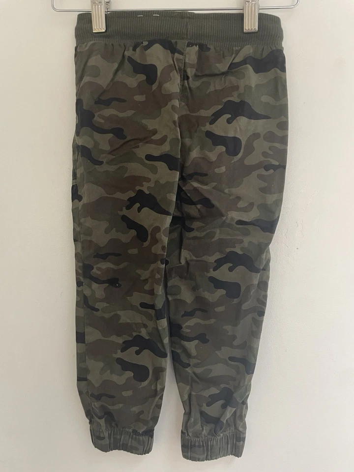 Jumping Beans Kids Boys Camo 100% Cotton Adjustable Waist Jogger Pants Green 4 - Image 3 of 4