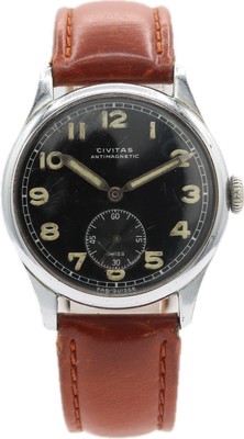 Vintage 33mm Civitas Military Men\'s Mechanical Wristwatch 10 1/2C Swiss Steel s-l1200.jpg main image 4