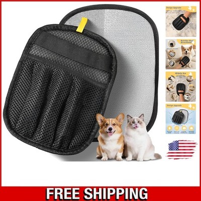 Black Reusable Five-Finger Pet Hair Removal Glove - Fast & Efficient Cleaning