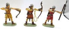 Lot of 3 ELASTOLIN NORMAN Archers - In Tan/Brown/Red Color AS IS-Broken Bows 
