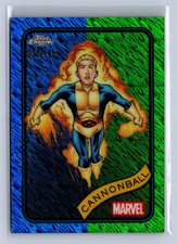 2025 Topps Chrome Marvel Cannonball Blue Green Shimmer Refractor /199 #51