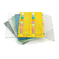 Globe Scientific 513029G Slide File Folder Clear Hinged Lid, Pk12