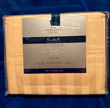 Wamsutta Pima Scott 500 Count Honey Stripe Twin Sheet Set New in Package
