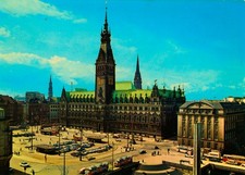 Tarjeta postal HH027 Hamburgo ciudad hanseática ayuntamiento ciudadanía neorrenacentista Senado