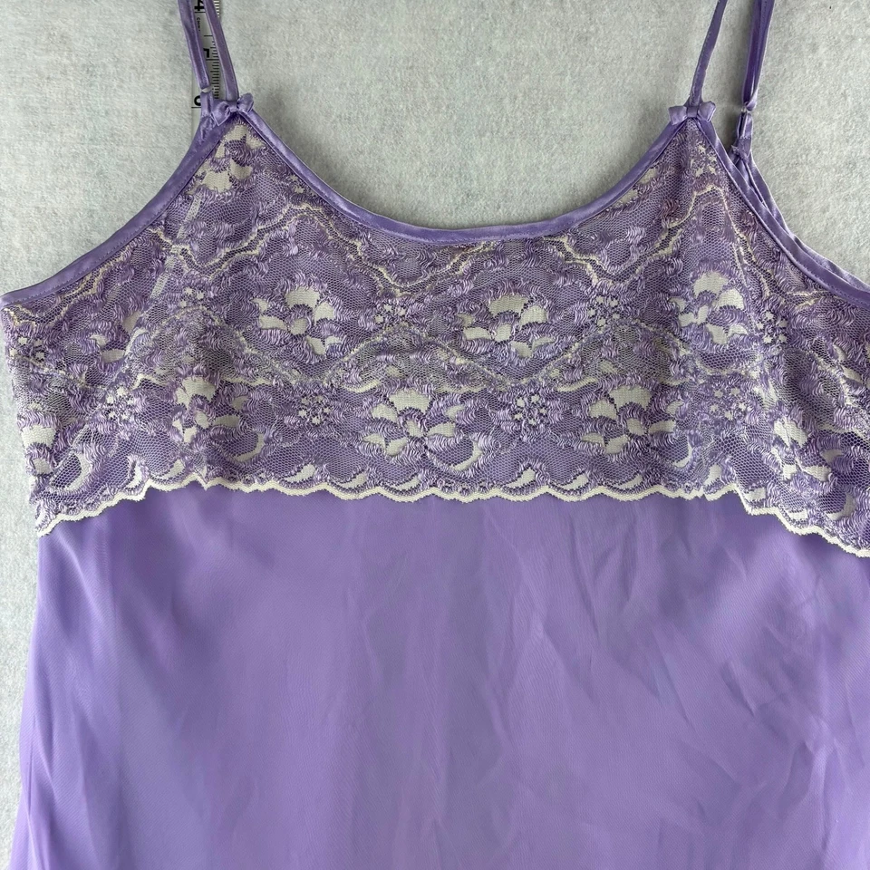 Vestido sin Mangas Bali Studio Vintage Púrpura Lencería Noche Lavanda Encaje Años 90 Y2K Foto 4 de 4