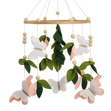 Butterfly Mobile for Crib - A Beautiful Butterfly Crib Mobile with Green Leav...