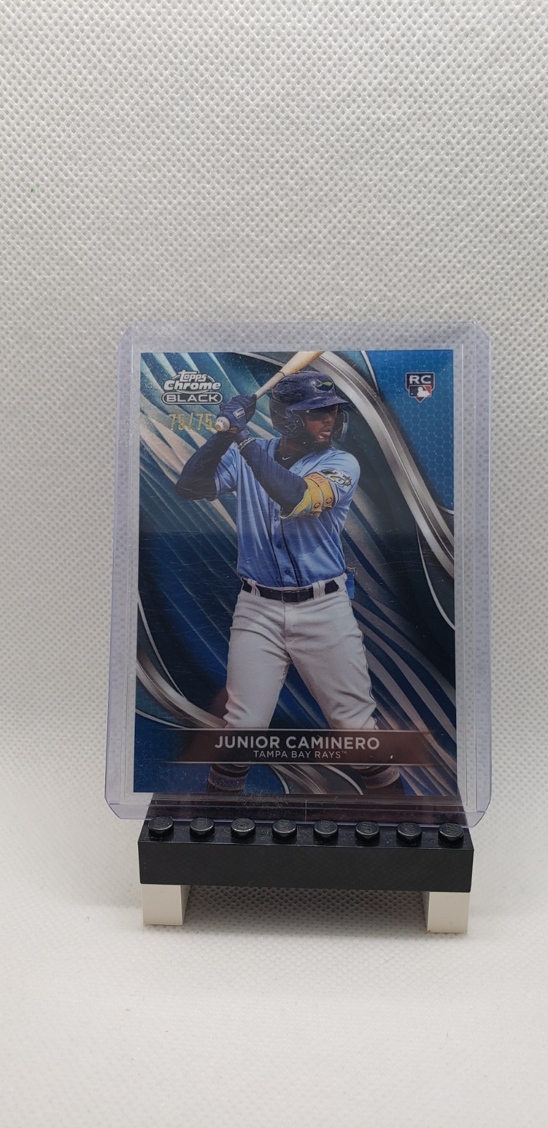 2024 Topps Chrome Black - Junior Caminero #78 Blue Refractor /75 (RC)