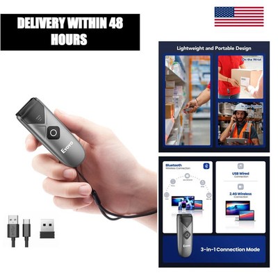 EYOYO Mini 2D 1D Barcode Scanner Bluetooth Wireless USB Portable