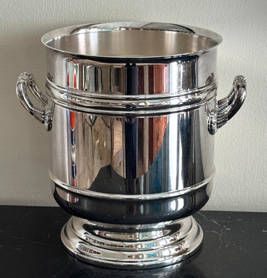 Vintage Christofle France Silver Plated 9'' Tall Ice Bucket