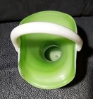 KANAWHA Vintage Slag Glass 6 1/2" Threaded Basket #331ed, 1971, Pastel Green — photo 9