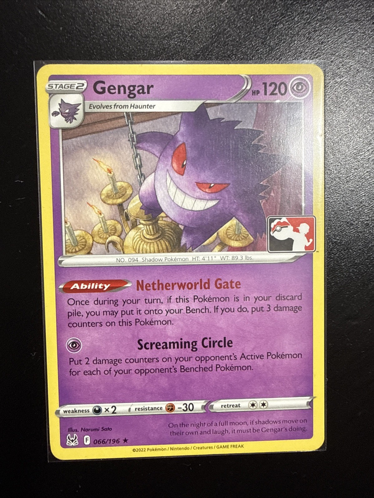 Pokémon TCG Gengar Play! Promo Stamp 066/196 Prize Pack Series 🔥 x1