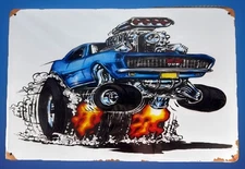 🔥RAT FINK Style 1968 Chevy Camaro SS RF Hot Rod 12x8” Metal Sign  READ