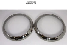 Pair (2) 1947-1954 Chevrolet Pickup TRUCK Stainless Steel Headlight Trim Ring