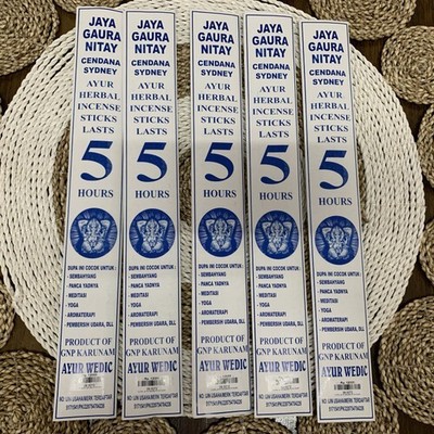 (3 x PACKS) JAYA GAURA NITAY SANDALWOOD INCENSE STICK AROMATHERAPY BALI 5 HOURS