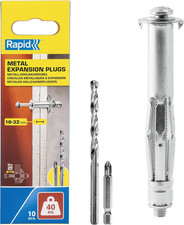 Confezione Da 10 Tasselli Ad Espansione in Metallo per Pareti Cave in Cartongess