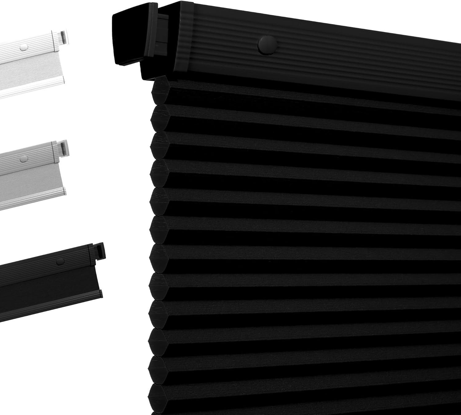 No Drill Blackout Cellular Shades, 33" W x 64" H, Noise Redu