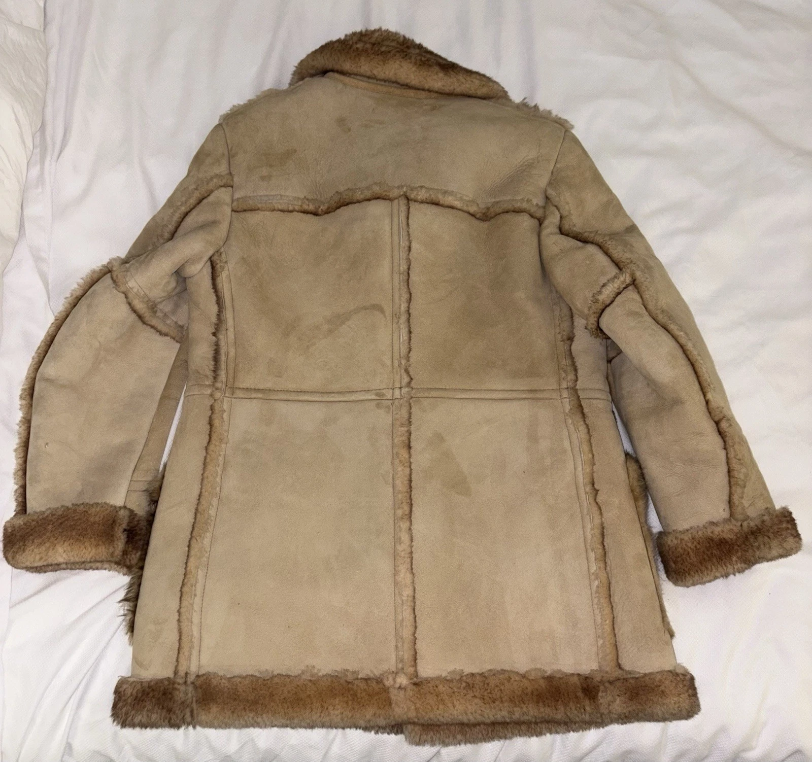 Vintage 1970s Stratojac Shearling Sheepskin Rancher Coat Men’s 42 Western USA - product detail image 3