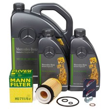 7L ORIGINAL Motoröl 5W30 MB 229.51 + MANN Ölfilter für MERCEDES M260/264/270/274