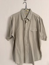 VTG LL Bean Button Down Shirt Single Needle Made In USA Short Sleeve 16.5