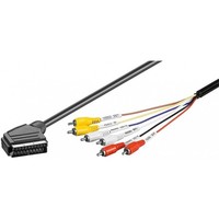 Audio-/Video-Kabel 1,5M Scart-Stecker Auf 6X Cinch-Stecker Schwarz