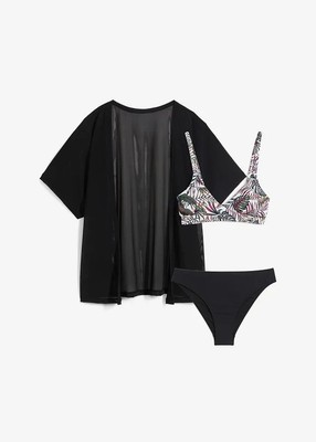 Neu TF 2-tlg Set Bikini und Badeoberteil Gr. 42 Weiß Bikinioberteil Badeslip