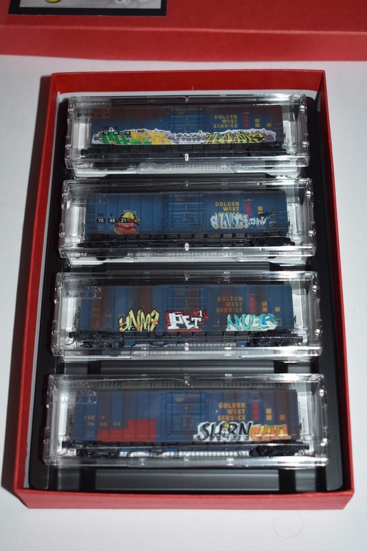 N Scale MTL 99305070 Set of 4 Golden West Service 50' SD Boxcars C57947