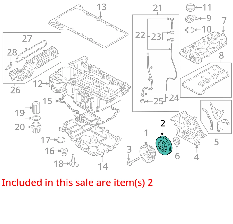 BMW M850i Gran Coupé G16 2019-2020 motor 4L cigüeñal balanceador armónico *nota* Foto 3 de 4