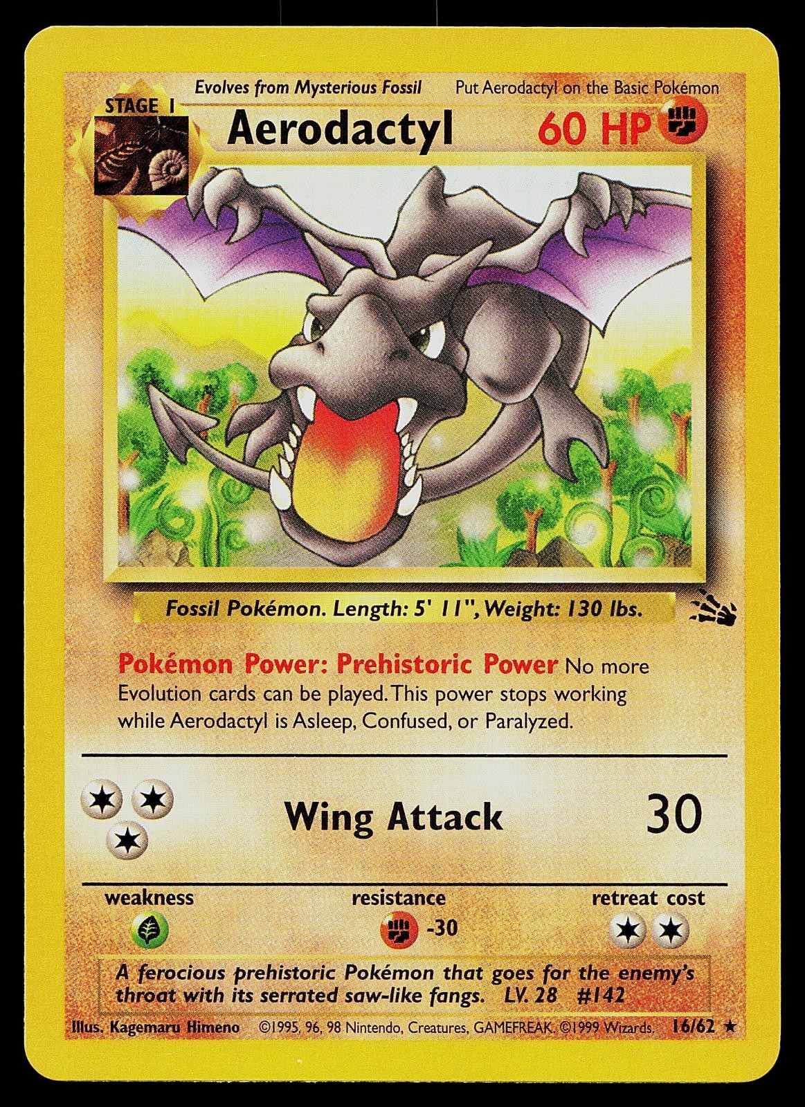 Pokemon Card - Aerodactyl Fossil 16/62 Rare