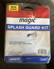 Magic Splash Guard Kit White Bath Shower Water Dam Protector 2 Pack