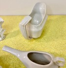Antique White Ironstone Lot Henry Alcock Gravy Boat Invalid Feeders Spill Vase — photo 5