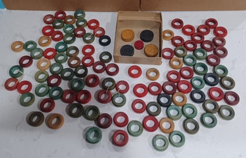 Vintage Carom Wooden Rings Strategy Game by Spin Master, 108 Pieces , 4 ...