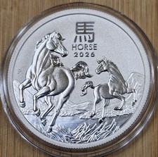 2026 Australia 1/2 oz Silver Lunar Year of The Horse .9999 Coin BU with capsule