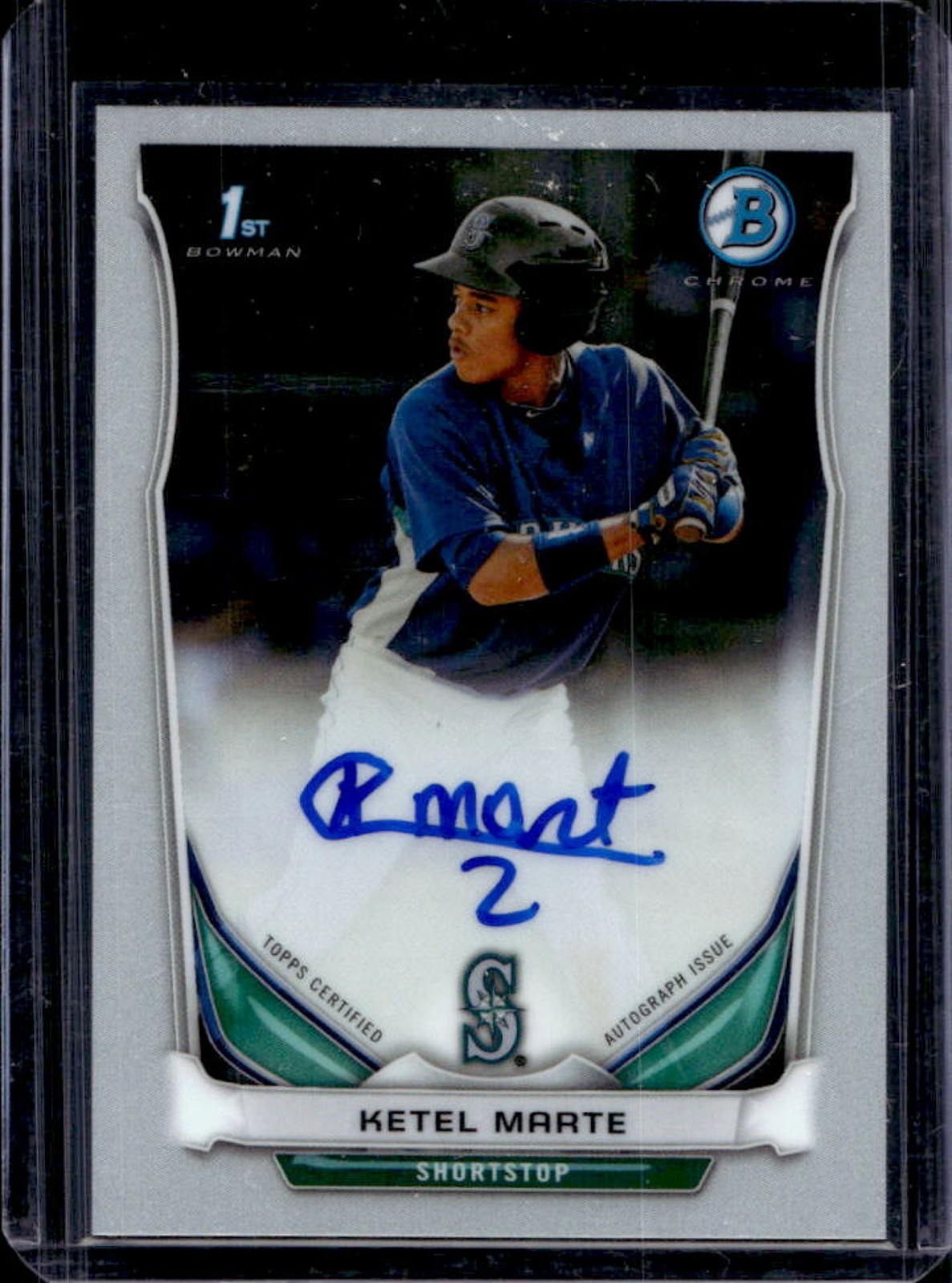 2014 Bowman Ketel Marte Chrome Prospect Auto #BCAP-KM Mariners