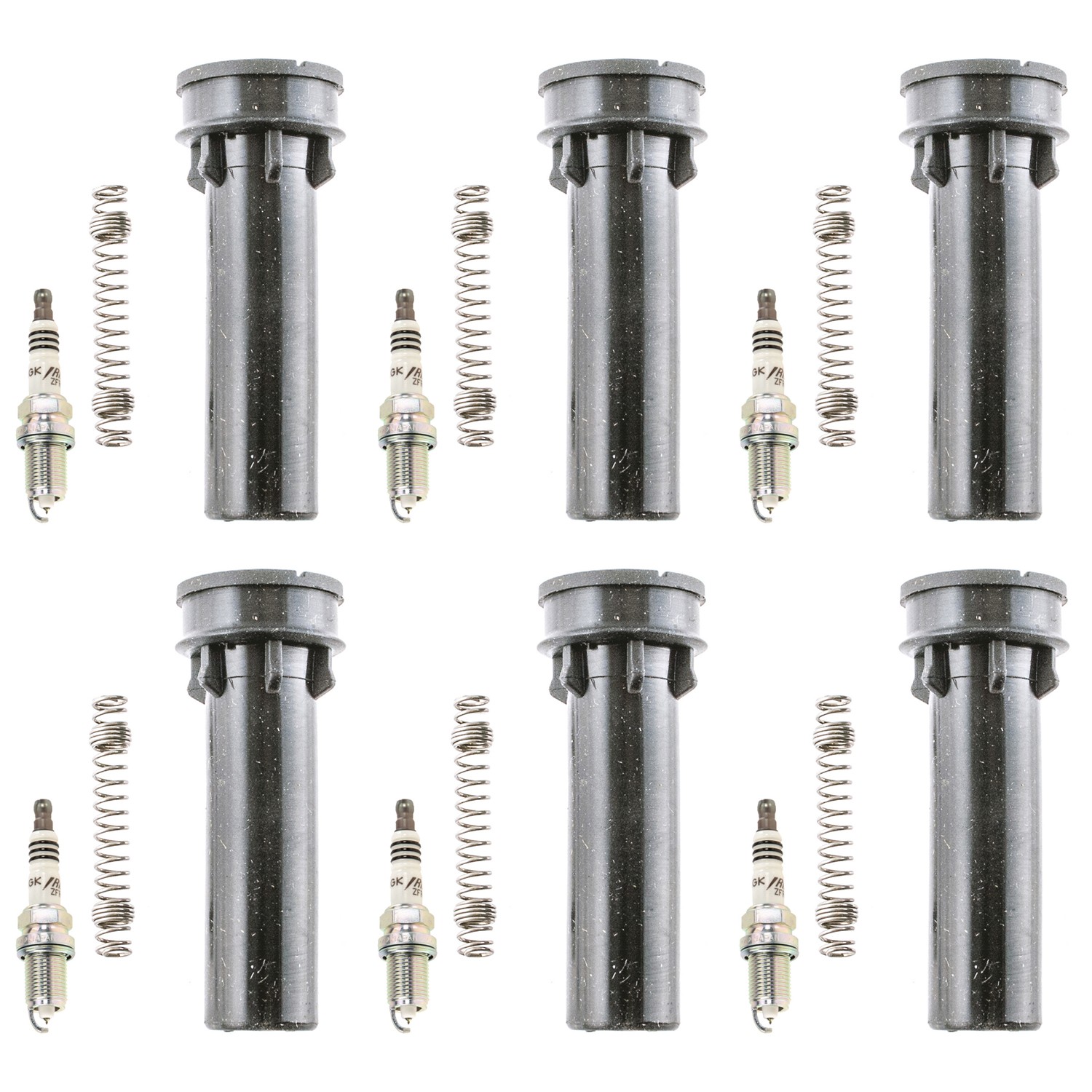 NGK 6 Iridium IX Spark Plugs  Denso Coil Boots Kit for Dakota Ram 1500 3.7L V6