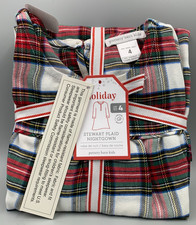 Pottery Barn Kids Stewart Plaid Smocked Flannel Nightgown Size 4 J3036